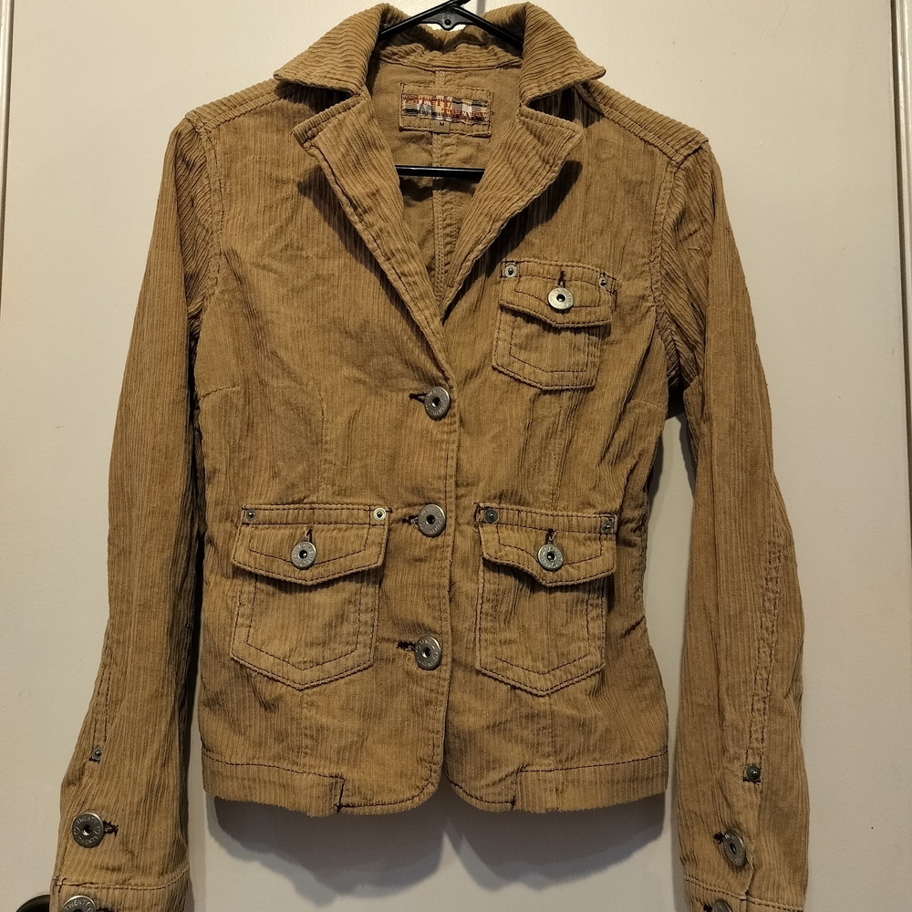 Women's Twenty Twenty Classic Tan Corduroy Blazer Size M.